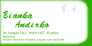 bianka andirko business card